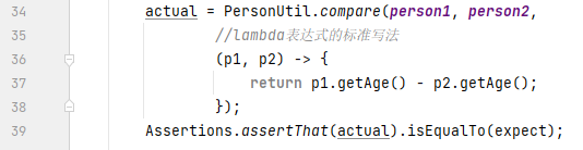 单元测试类PersonCompareTest的testCompare的代码